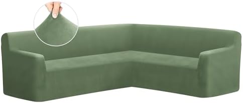 ALIECOM Velvet L Shape Sofa Cover for Corner Sectional