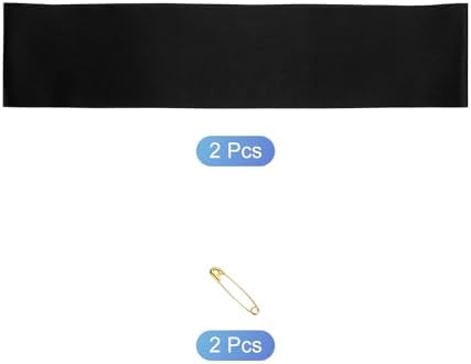 Uxcell Blank Satin Sash 2PCS Black DIY Accessory