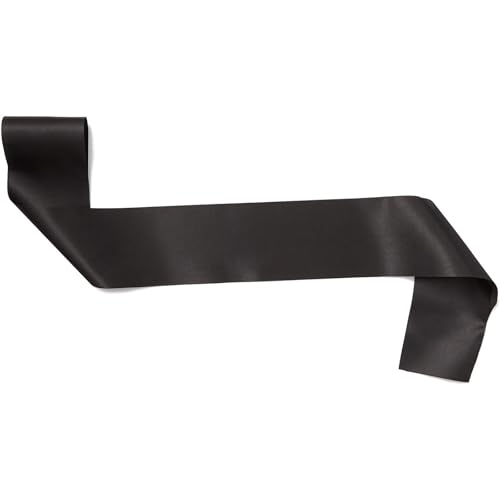 BLUE PANDA Blank Satin Sash 8 Pack Black