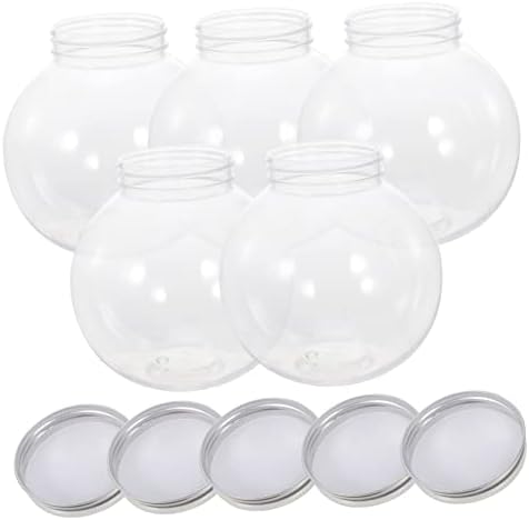 HOMSFOU 5pcs Christmas Candy Jar Containers for Party Favors