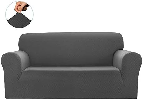 Sapphire Home 3-Piece Sofa Slipcover Set Diamond Pattern Light Gray