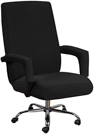JIANWEI Office Chair Cover with Armrest Covers Black XL