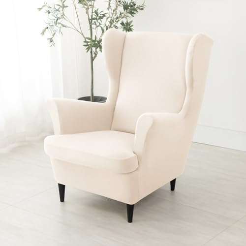 HAOYONG 2 Piece Wingback Chair Covers Waterproof Spandex