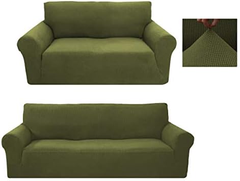 Sapphire Home 2-Piece Sofa and Loveseat Slipcovers Set Green