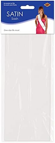 Beistle White Satin Sash 33x4 Customizable Fabric Wearable