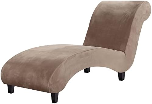 HVERSAILTEX Velvet Chaise Lounge Cover Taupe