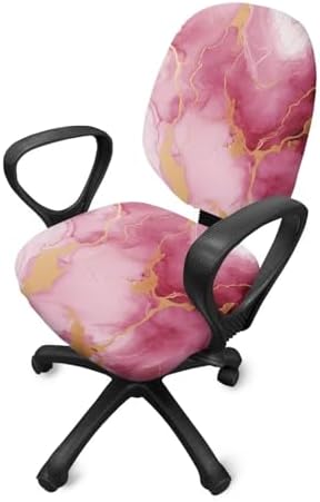 Kuiaobaty Pink Marble Texture Chair Covers Set