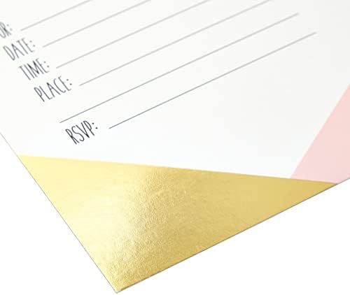 Best Paper Greetings 36-Pack Pink Gold Invitations