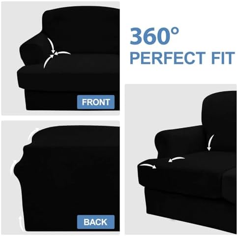 CUCRAF T Cushion Sofa Cover 3 Piece Velvet Slipcover Set