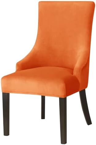 Wingback Chair Cover Velvet Stretch Slipcover for Dining Room