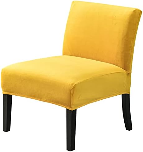 Jian Ya Na Velvet Armless Chair Cover Yellow
