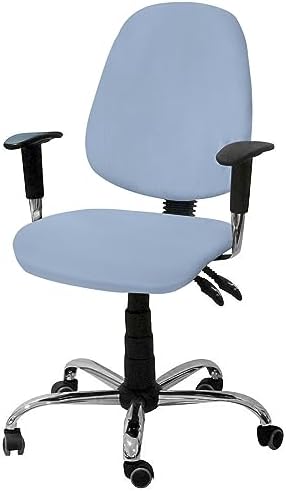 YOKOU Office Chair Covers Stretchable Light Blue Elastic Removable Rotating Desk Chair Slipcovers