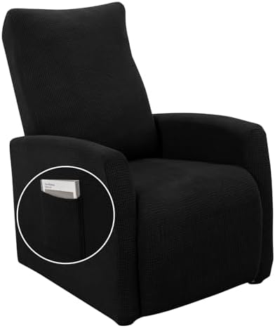 SearchI Recliner Chair Cover 4 Piece Set Black