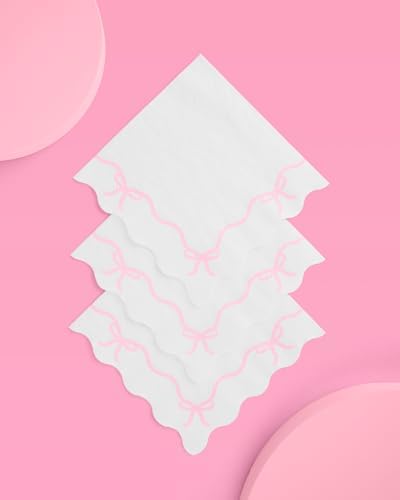 XO Fetti Pink Bow Napkins - 25pcs 3-Ply