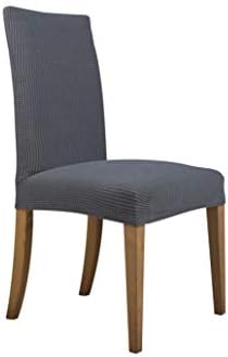 Pack of 4 Dinning Room Chair Slipcovers Stretchable Jacquard Fabric Light Gray