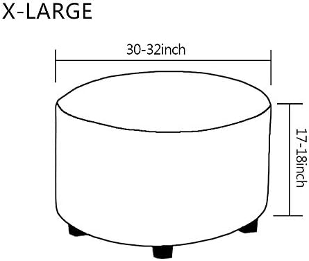 VIENLOVE Round Ottoman Slipcover Jacquard Fabric