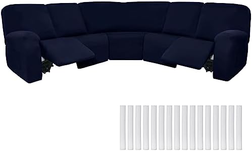 Peryiter 7 Pcs L Shape Sectional Recliner Sofa Covers