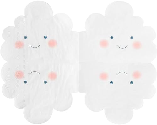 White Cloud Shape Paper Napkins for Baby Shower 50 Pack