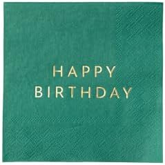 Green Happy Birthday Party Paper Napkins 5 Folded Pack of 20