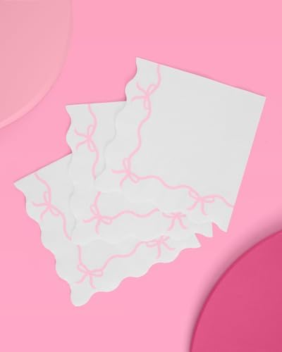 XO Fetti Pink Bow Napkins - 25pcs 3-Ply