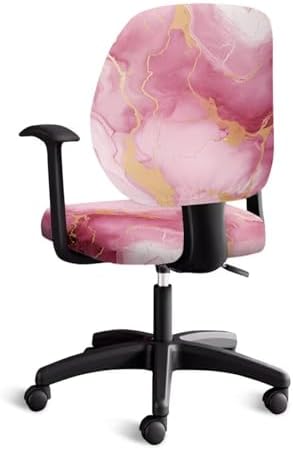Kuiaobaty Pink Marble Texture Chair Covers Set