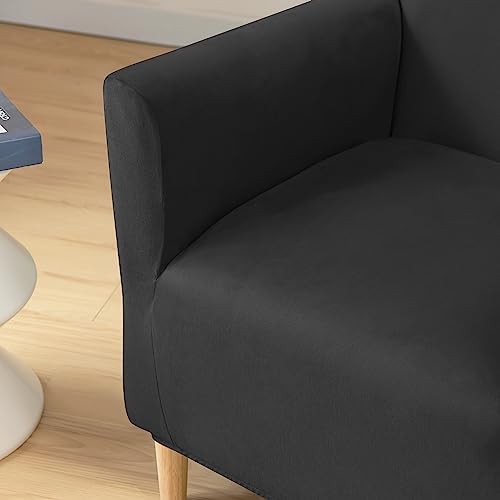 MINGPINHUIUS Velvet Armchair Slipcovers Black Mid Century Luxury