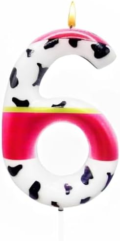 Paw Print Birthday Cake Candles Number 6 for Kids