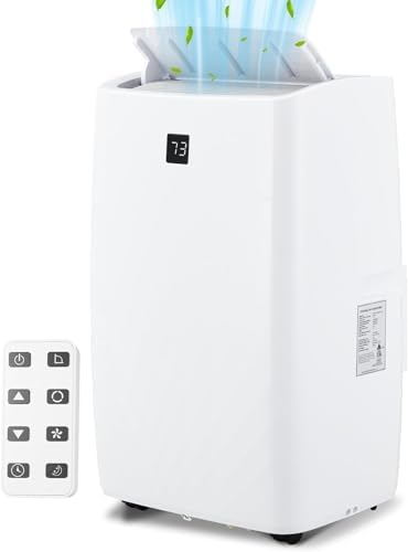 14000 BTU Portable AC with 3-Speed Fan and 24 Hour Timer