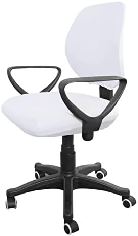 Office Chair Slipcover -- White Split Elastic Cover for Dining and Garden Chairs