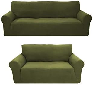 Sapphire Home 2-Piece Sofa and Loveseat Slipcovers Set Green
