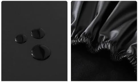 Leefasy Waterproof Office Chair Seat Cover Black PU Leather Slipcover