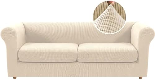 HVERSAILTEX 3 Piece Stretch Sofa Covers for 2 Cushion Couch