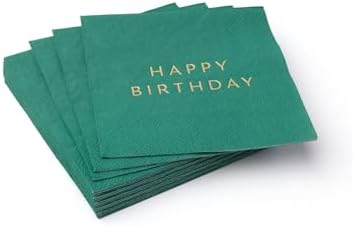 Green Happy Birthday Party Paper Napkins 5 Folded Pack of 20