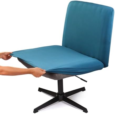 Liykimt Armless Criss Cross Office Chair Cover Blue
