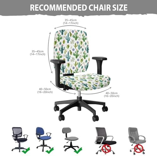 Wanzuoeng Cactus Print Armchair Slipcover for Office Chair