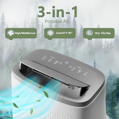 14000BTU Portable AC for Room Cooling up to 750 Sq Ft