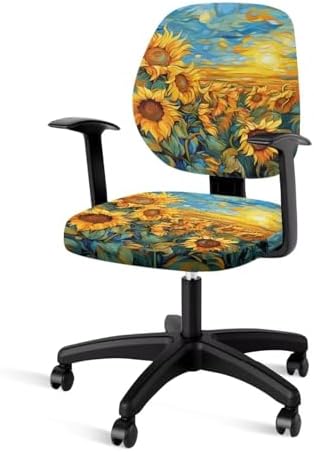 Van Gogh Sunflower Office Chair Cover 2 Piece