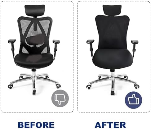 3 Piece Office Chair Covers Set Black