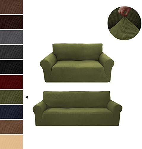 Sapphire Home 2-Piece Sofa and Loveseat Slipcovers Set Green