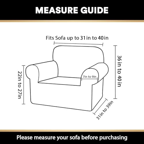 PrinceDeco Stretch Chair Cover with Arms 1-Piece