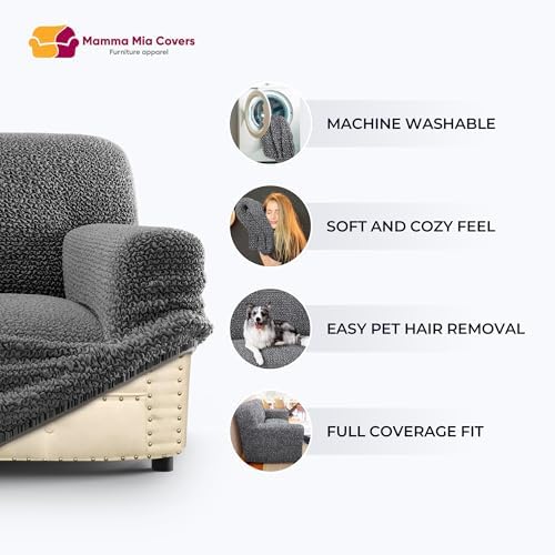 PAULATO BY GAICO Chair Cover - Stretch Fit - Soft Microfiber - Light Grey