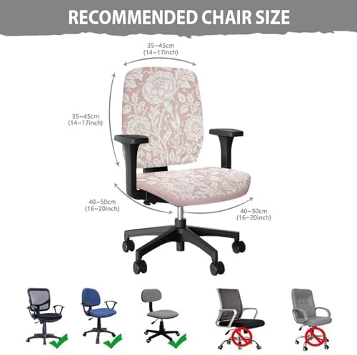 Stretchable Fabric Armchair Slipcover 2 Piece Office Chair Cover