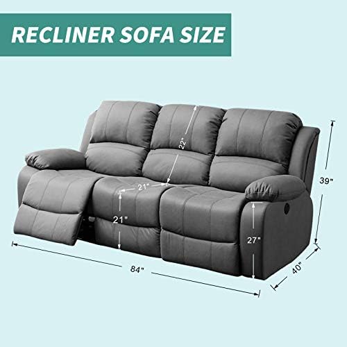 YEMYHOM 8 Piece Stretch Recliner Sofa Cover Dark Gray