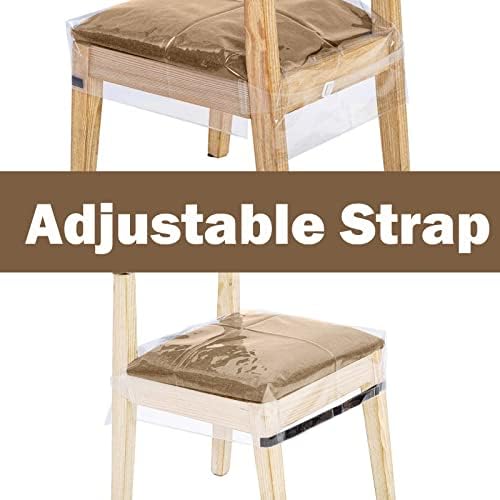 2 Pack Clear PVC Chair Covers for Dining Room Protection