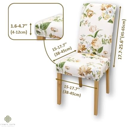 4 Pack Dining Chair Covers with Elastic Hems