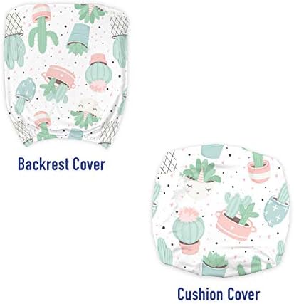 Lunarable Succulent Office Chair Slipcover Soft Pink