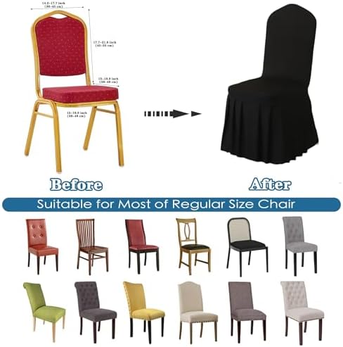 Yomeri Dining Chair Covers with Skirt Set of 2 Green