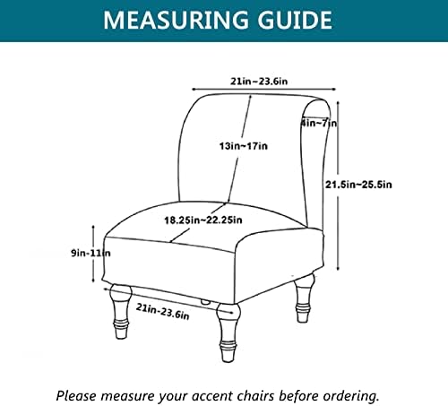 KRFOONN Armless Chair Covers for Living Room and Dining Room