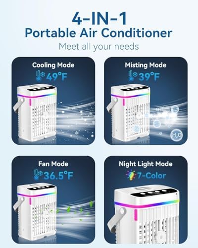 HAWANA 1250ml Portable Air Cooler with 3 Speeds and Timer