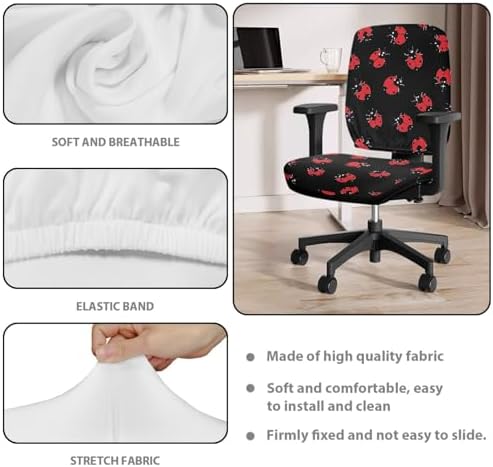 Red Ladybug Office Chair Seat Covers for Desk and Rotating Chairs